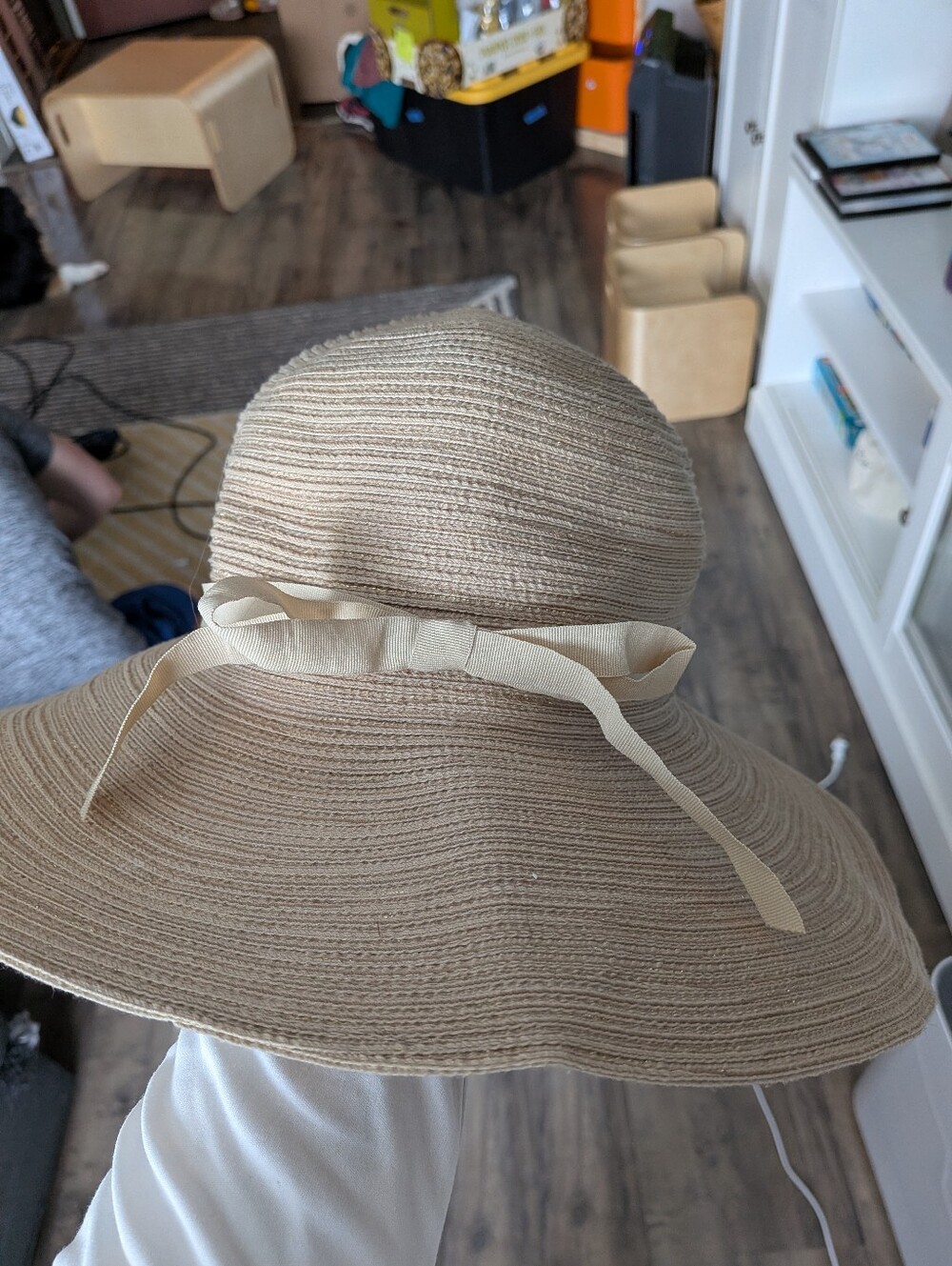 Caribbean Joe Women's Wide Brim Beach Hat - 100% Polyester - Tan/Gold